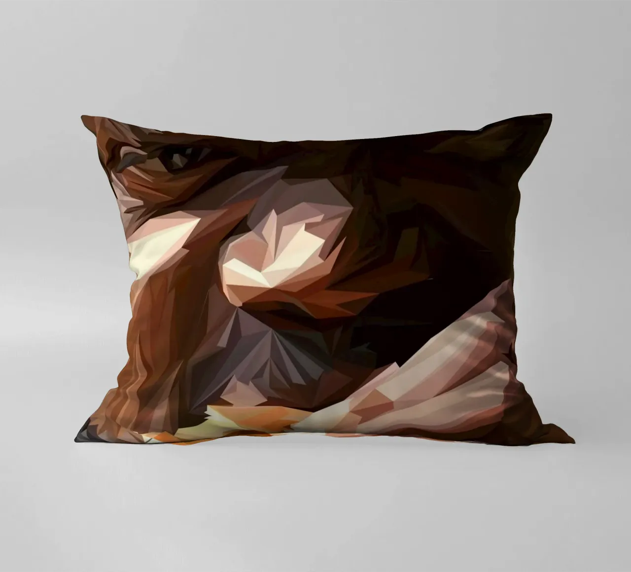 Man eat burger cuscino da Low poly art