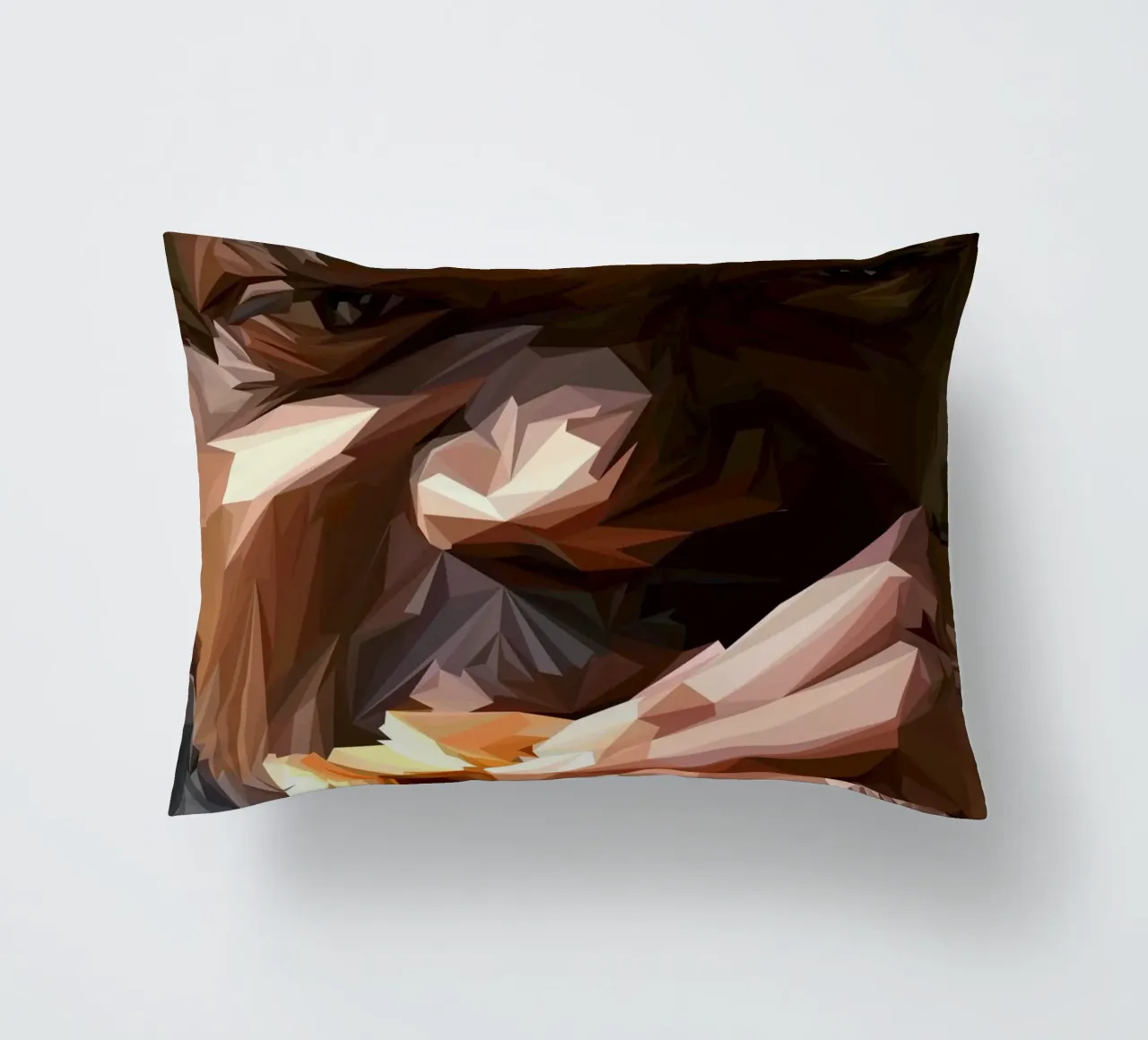 Man eat burger cuscino da Low poly art