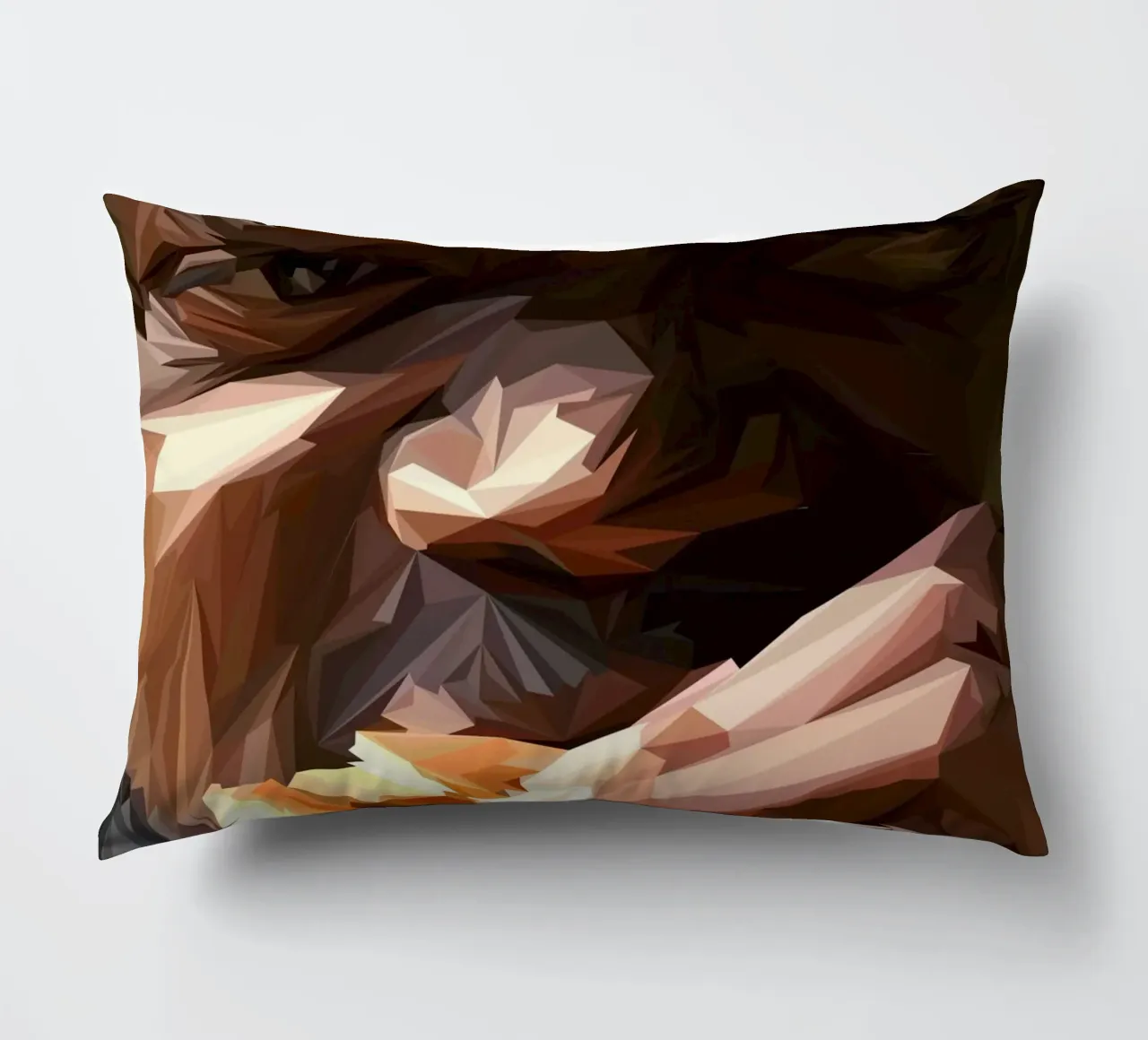 Man eat burger cuscino da Low poly art