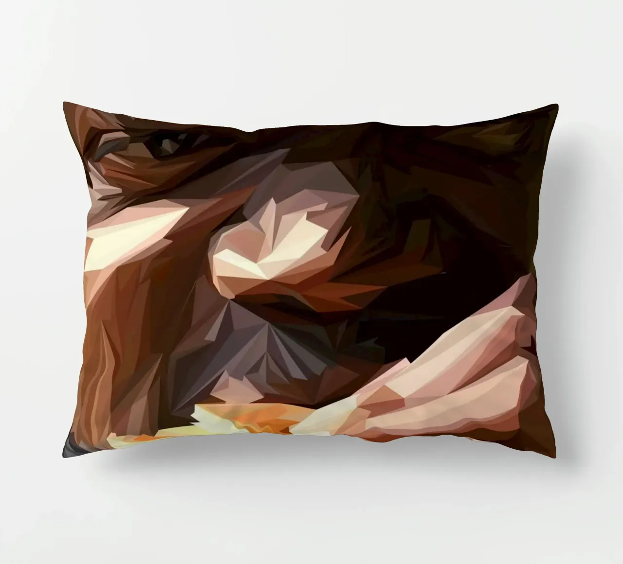 Man eat burger cuscino da Low poly art