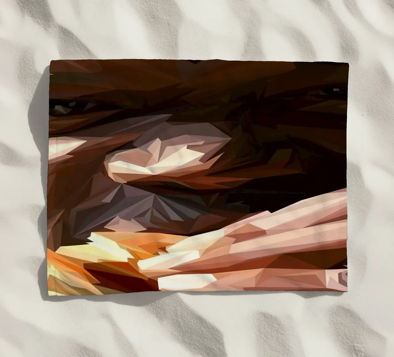 Man eat burger telo mare da Low poly art