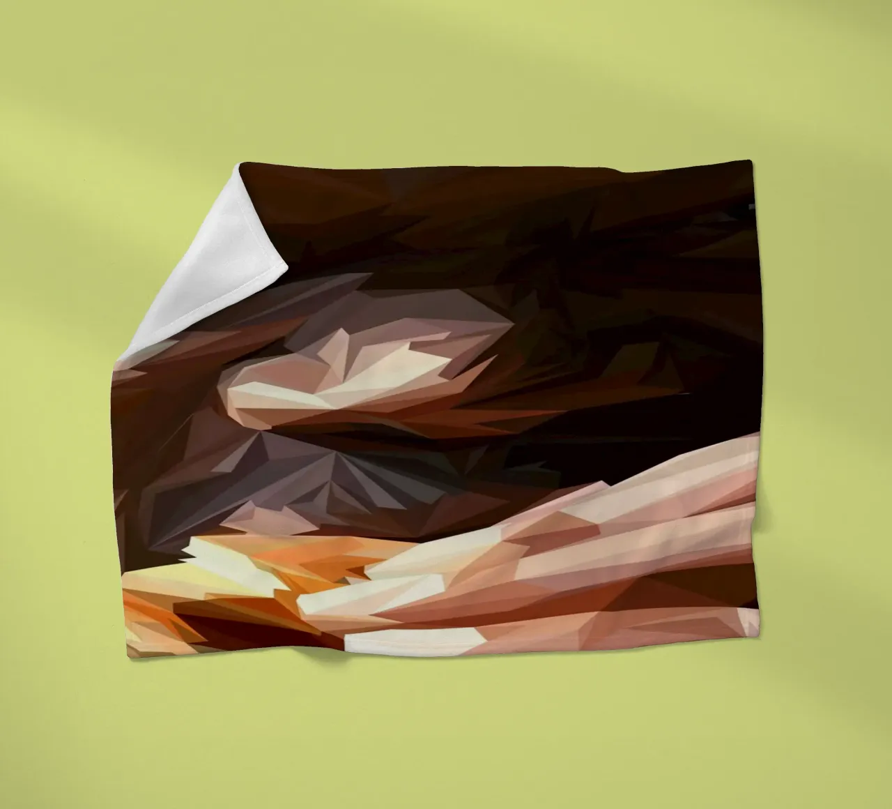 Man eat burger coperta in pile da Low poly art