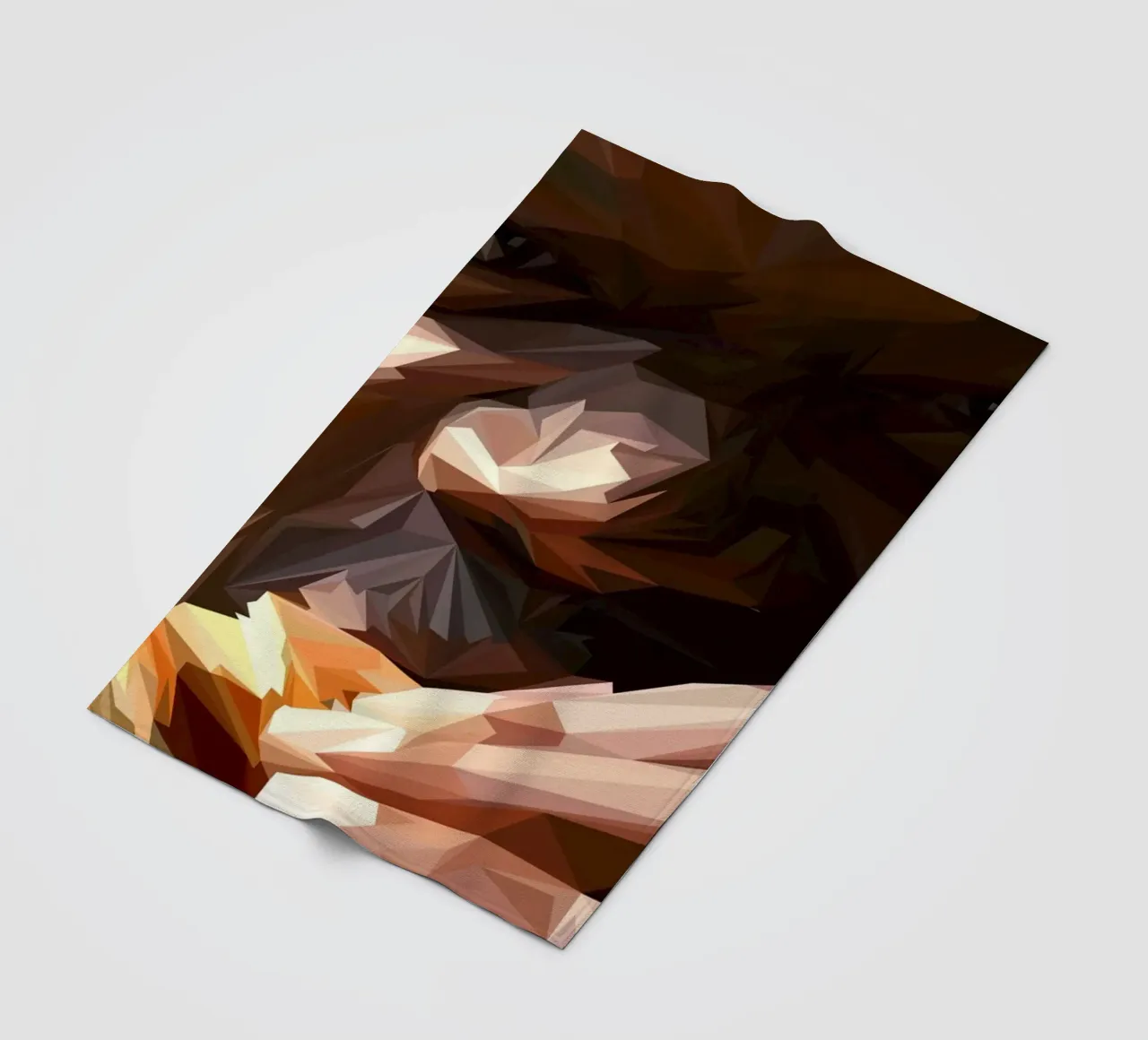 Man eat burger coperta in pile da Low poly art