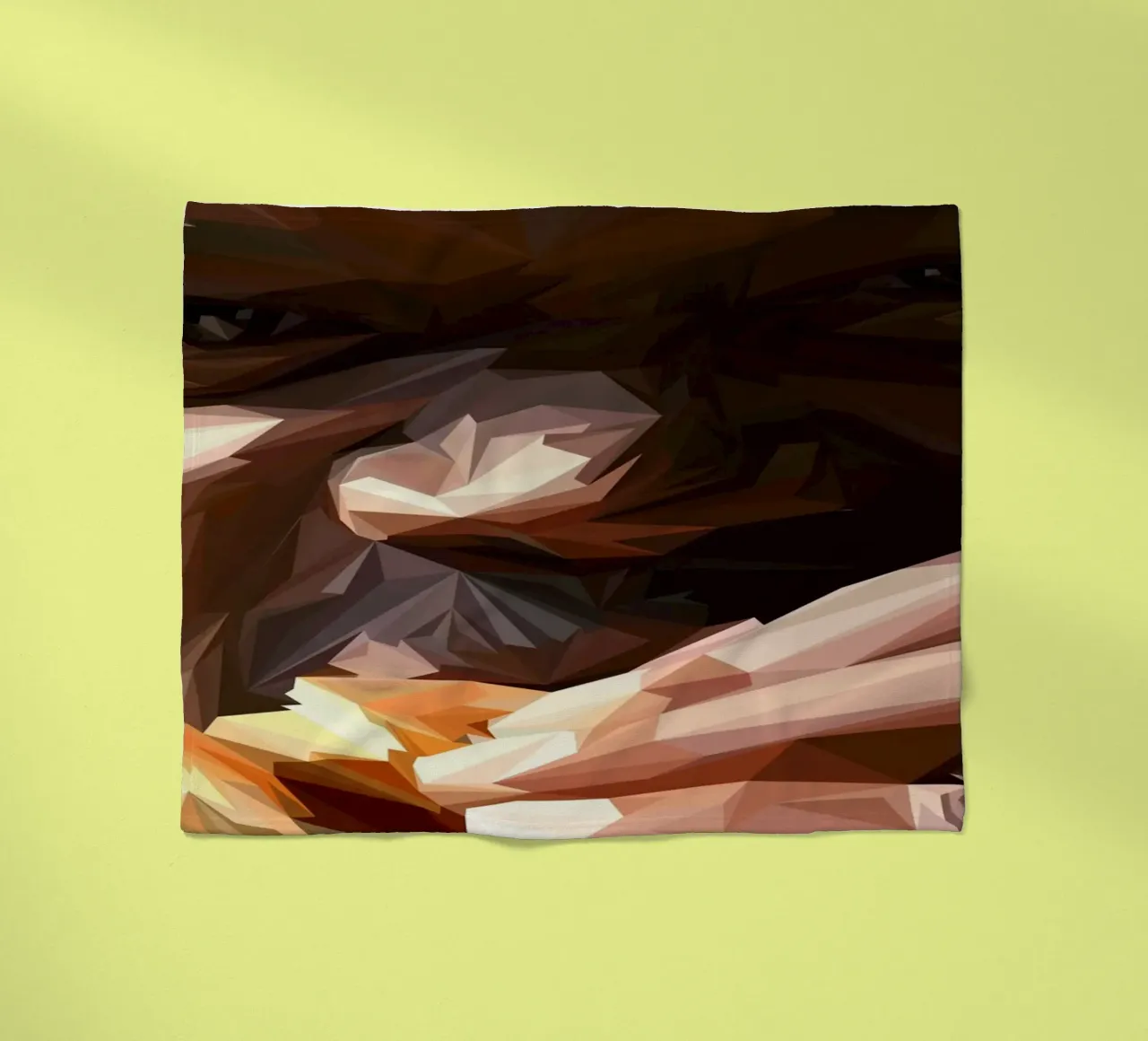 Man eat burger coperta in pile da Low poly art