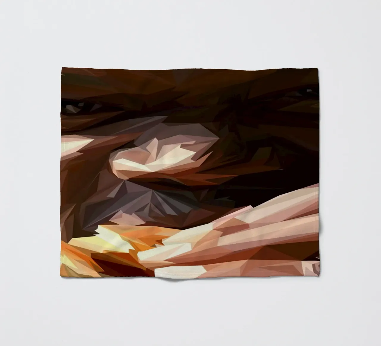 Man eat burger coperta in pile da Low poly art