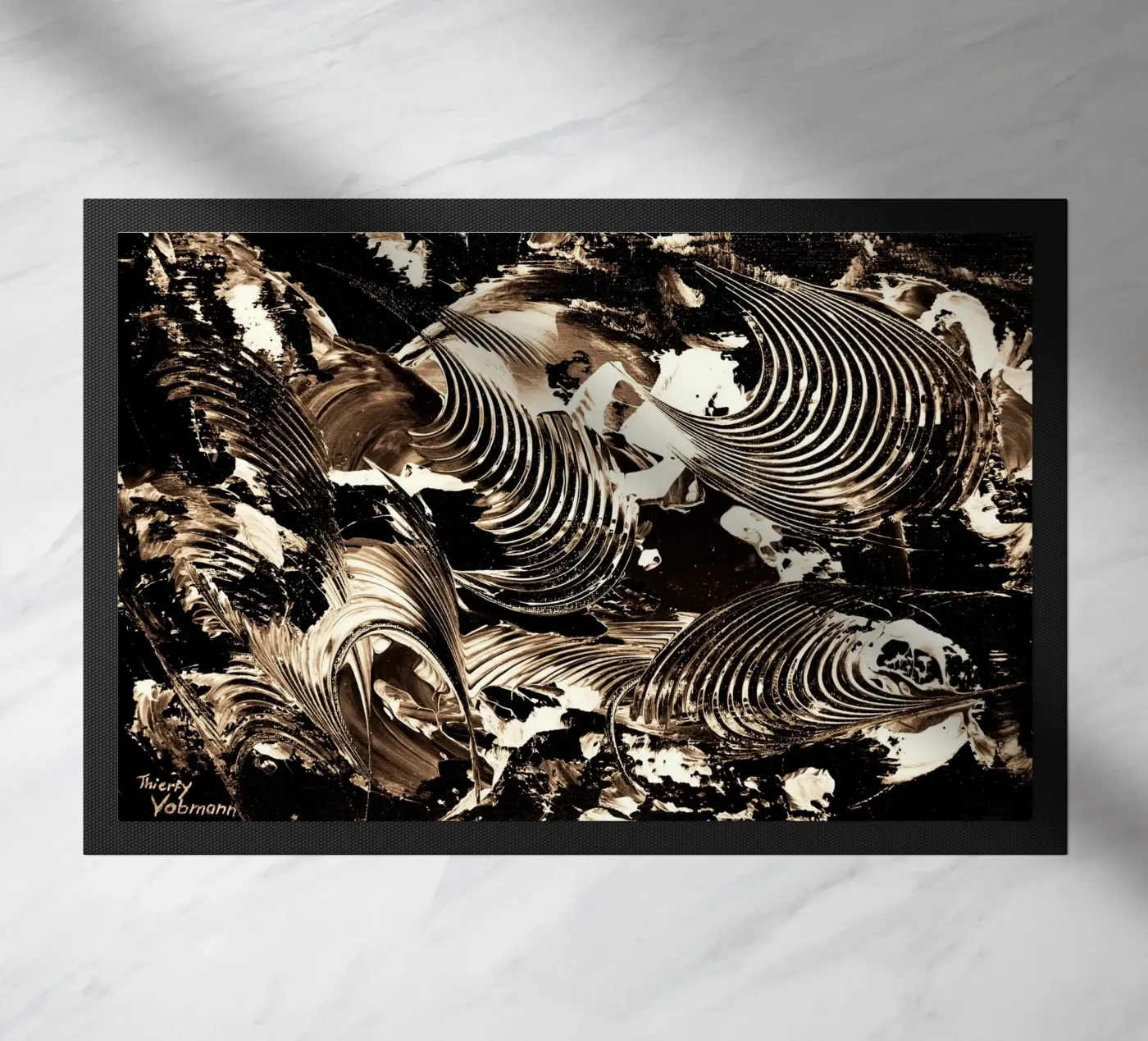 SEPIA 41 doormat by Thierry Vobmann Abstract painting