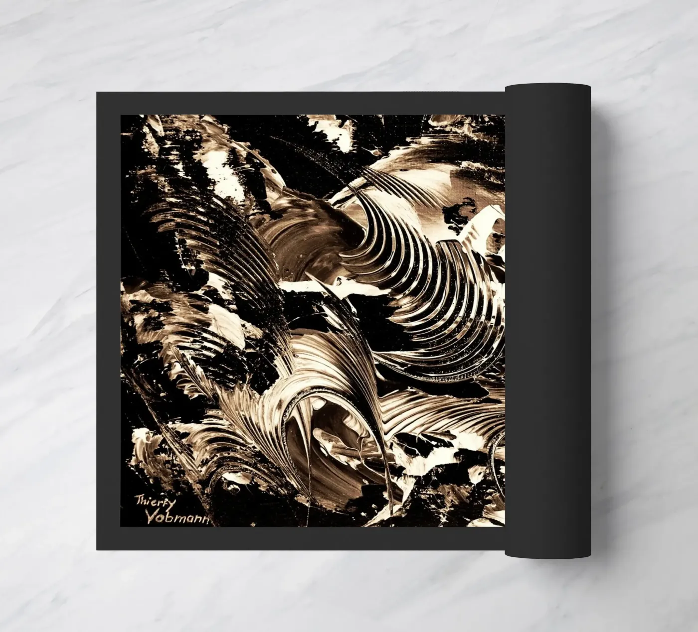 SEPIA 41 doormat by Thierry Vobmann Abstract painting