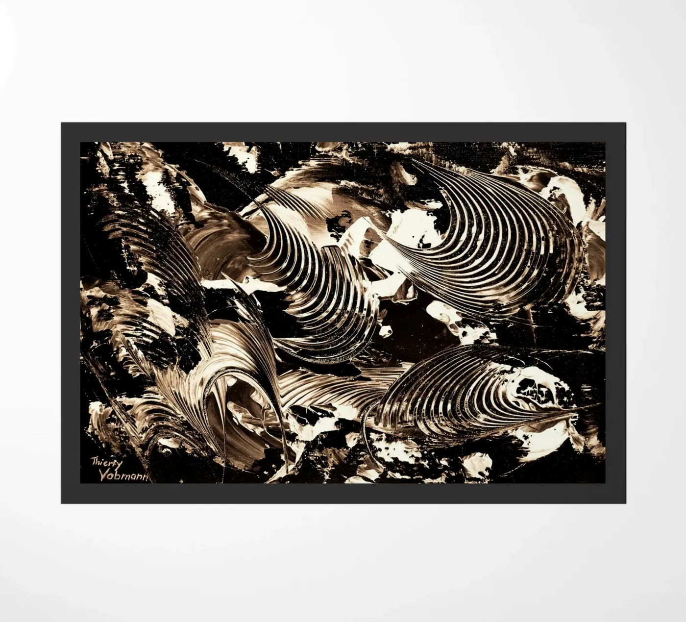 SEPIA 41 doormat by Thierry Vobmann Abstract painting