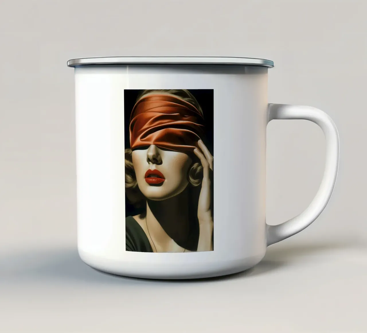 La benda rossa tazza in smalto da Carinaprint