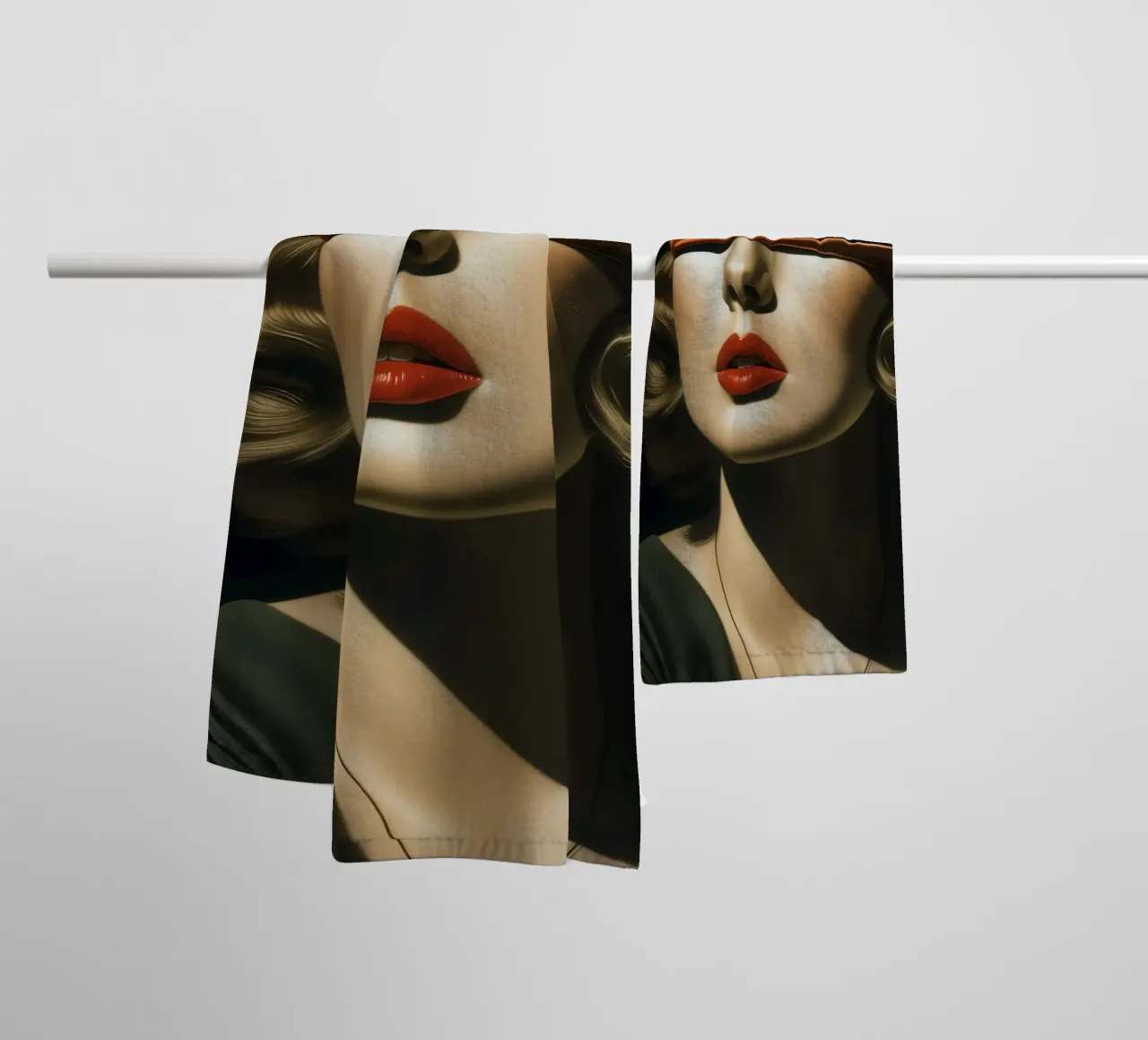 The red blindfold towel by Carinaprint