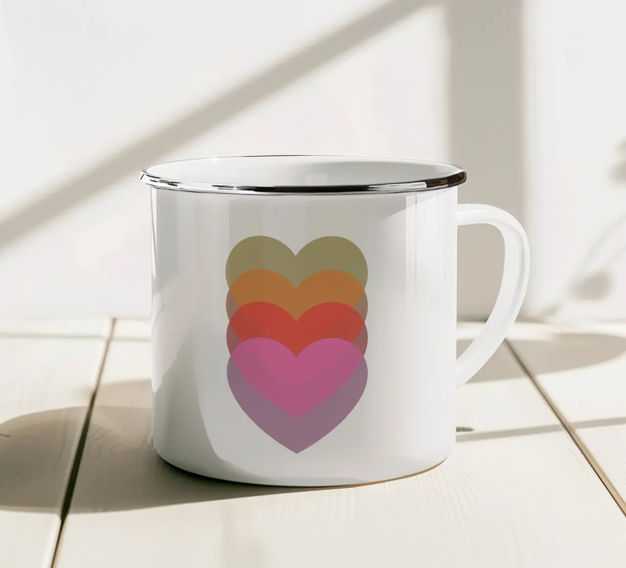Bunte Herzen tazza in smalto da Ohkimiko
