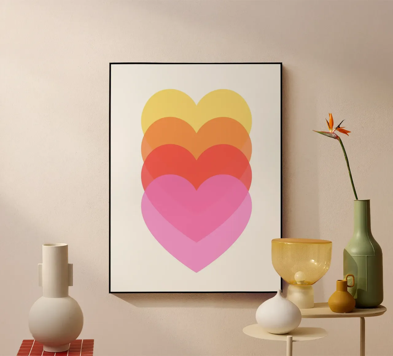 Bunte Herzen plexiglass da Ohkimiko