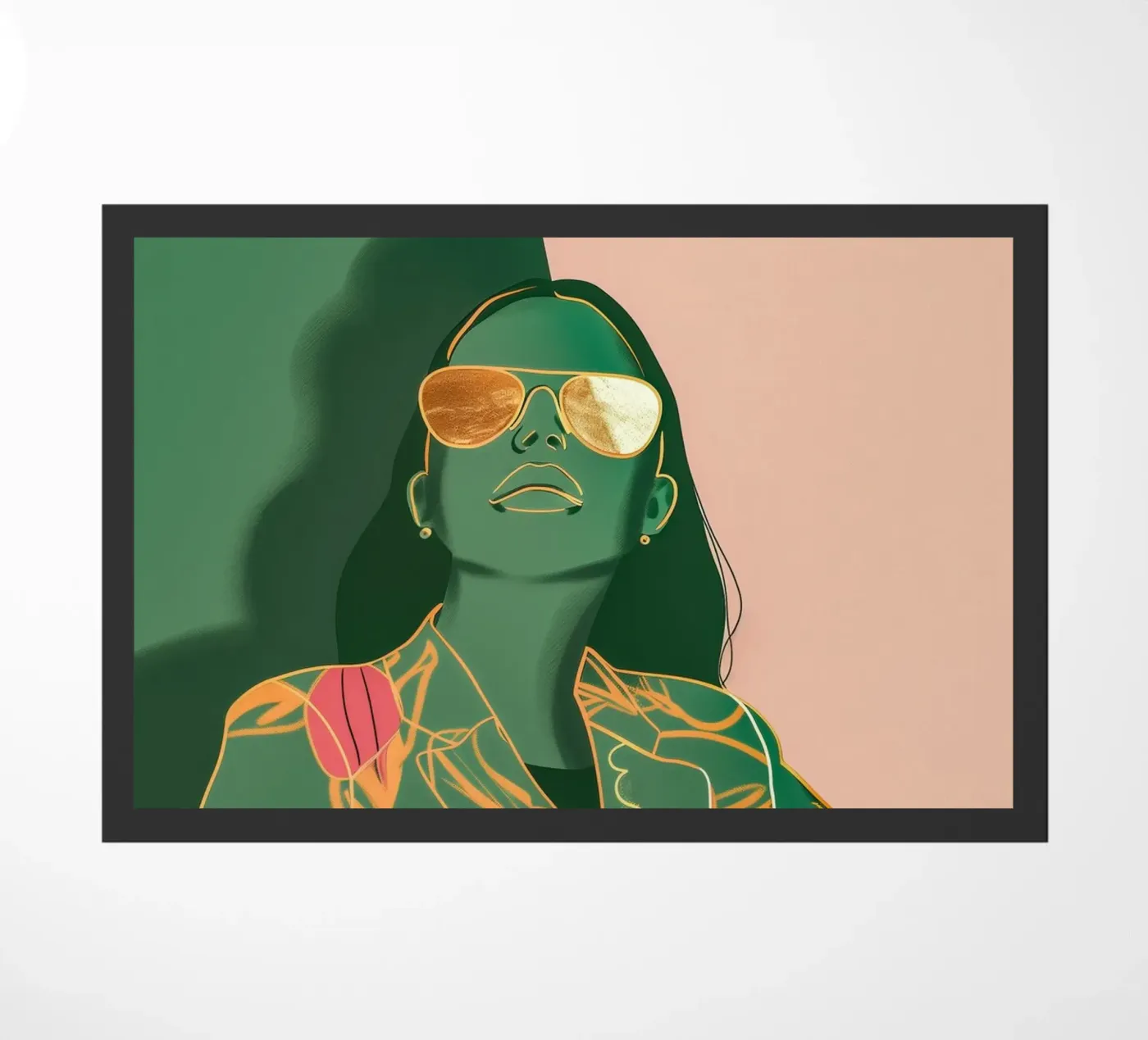 green lady doormat by Carinaprint