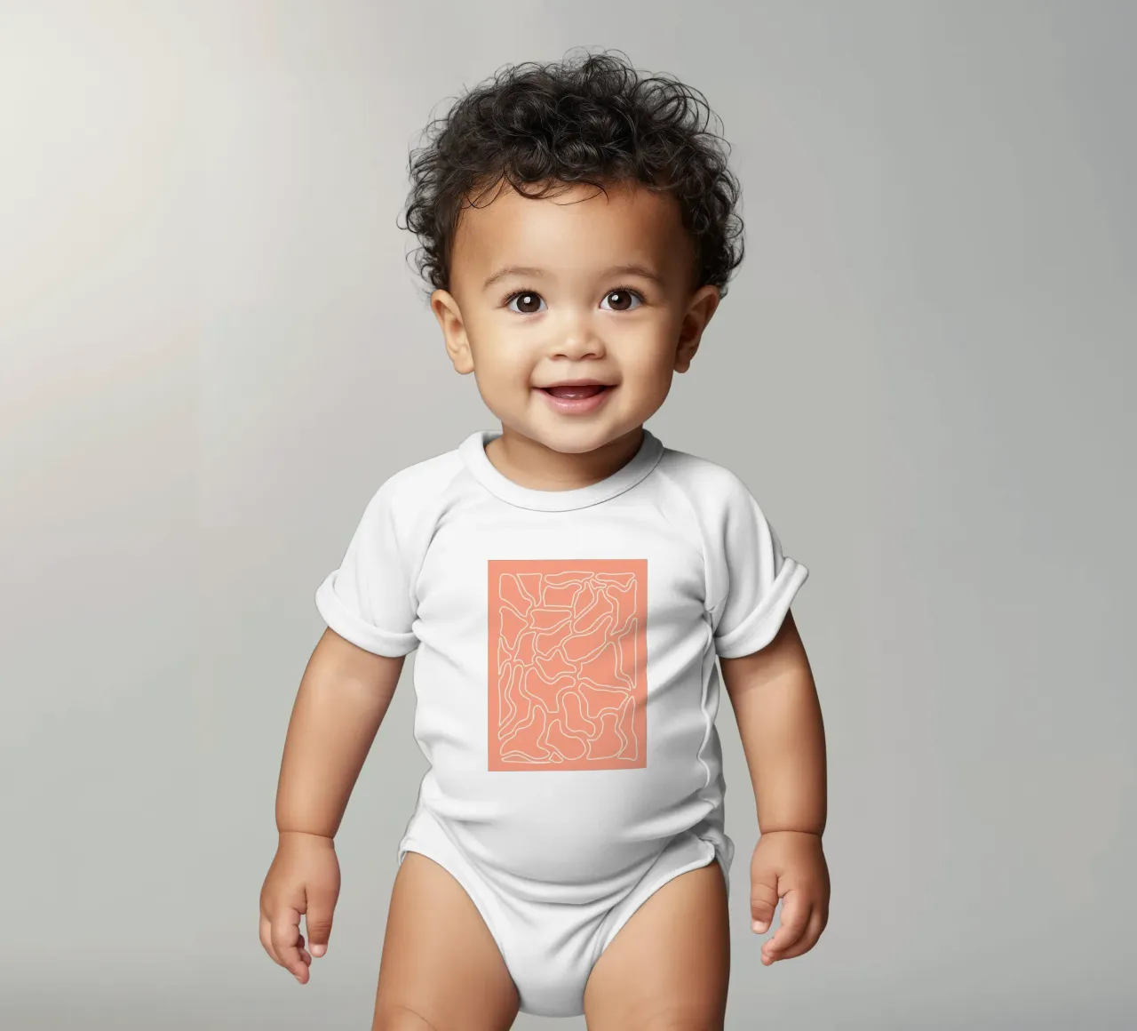 Minimalist Line Motif Kurzarm Babybody von MODERN NUANCE