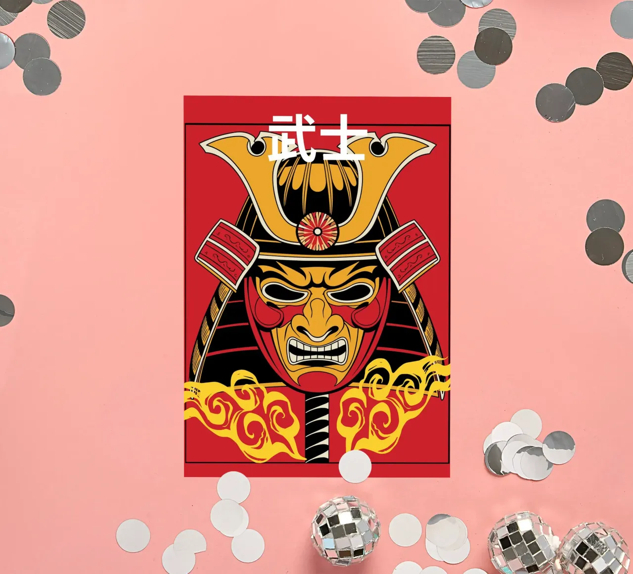 Samurai Warrior Mask autocollant de ramosashop