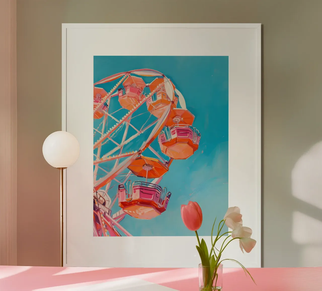 The Ferris Wheel poster con telaio in alluminio da Gypsy Galleria