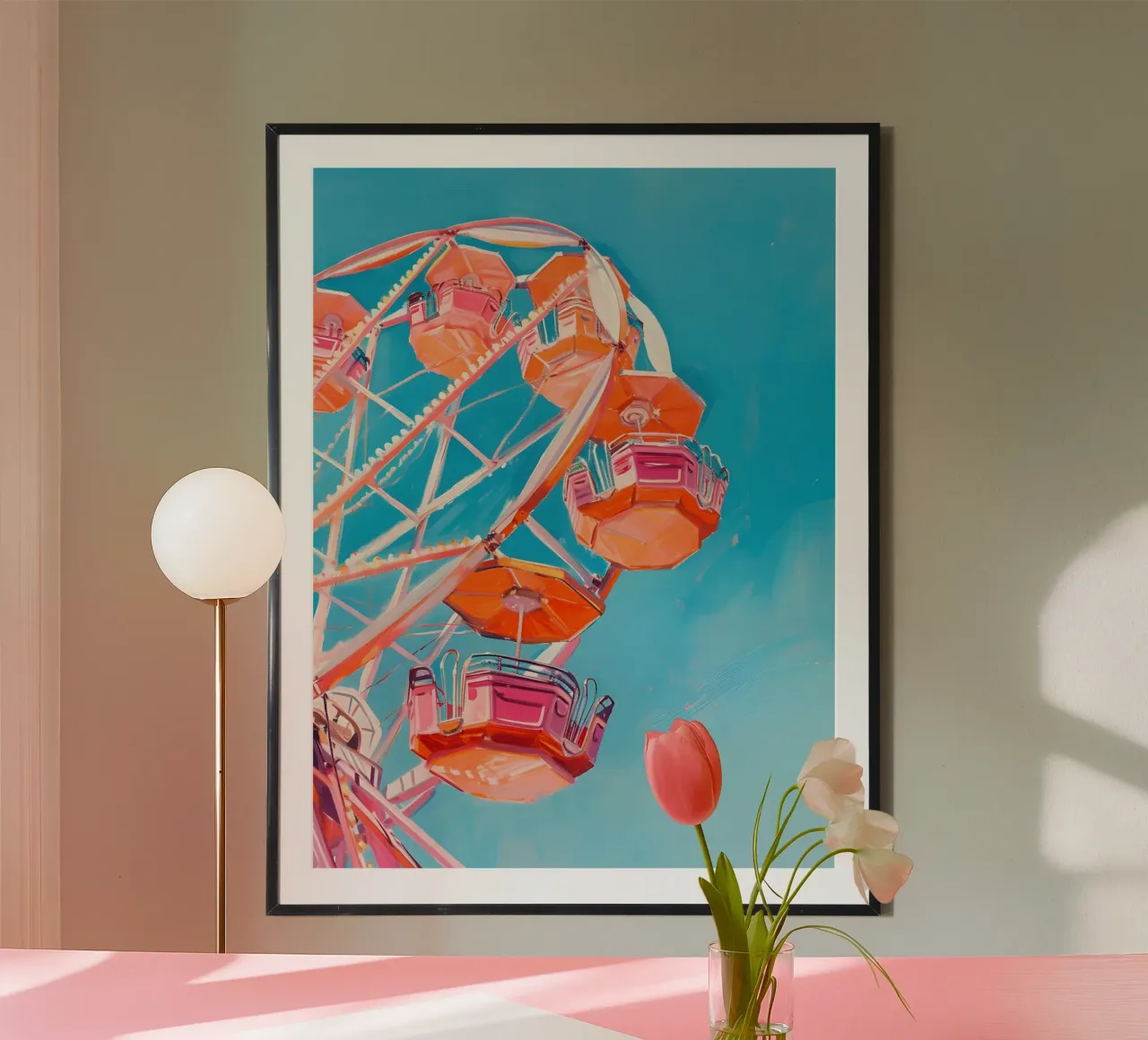 The Ferris Wheel poster con telaio in alluminio da Gypsy Galleria