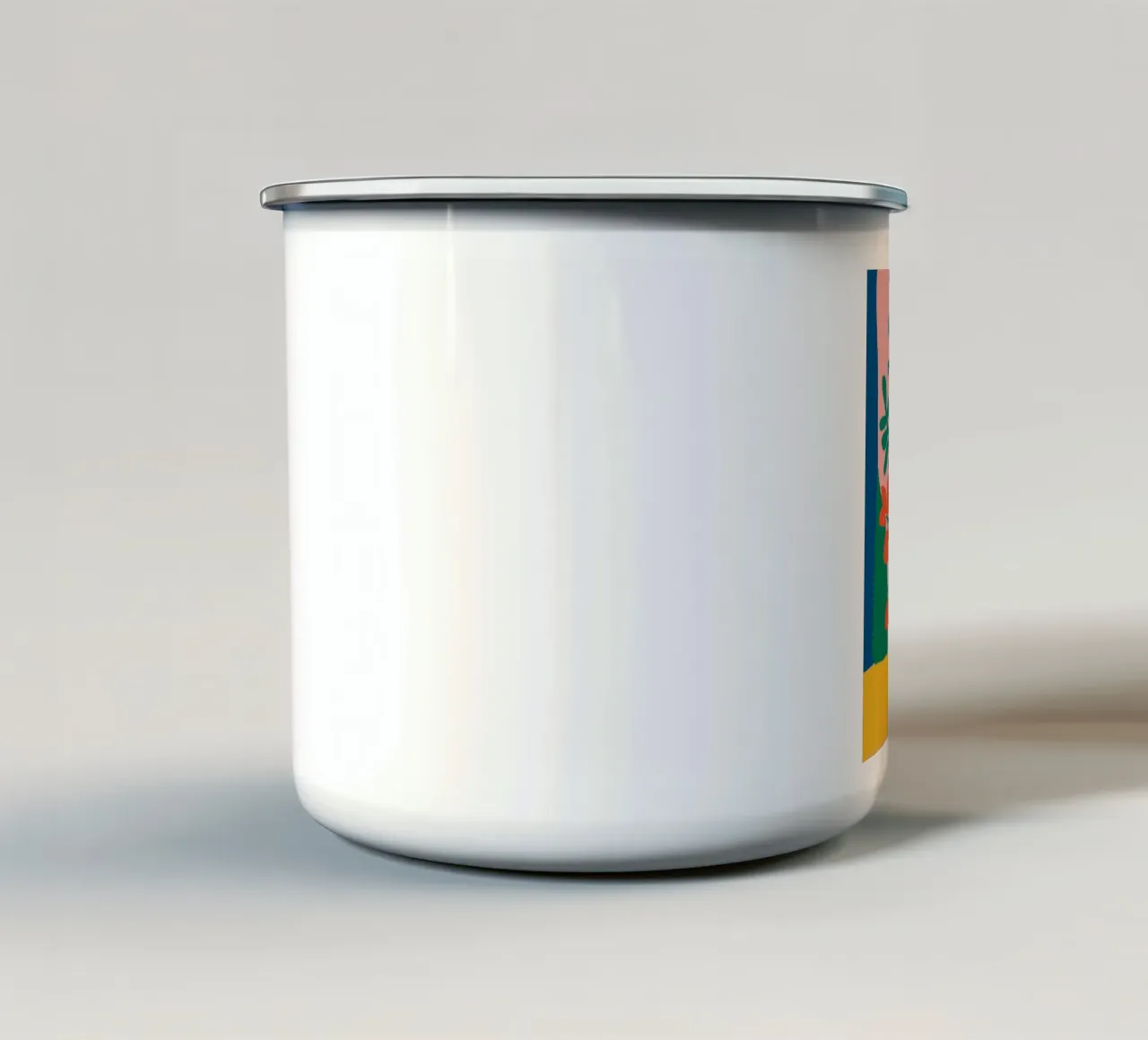 Composizione floreale con colori vivaci tazza in smalto da Little Dean