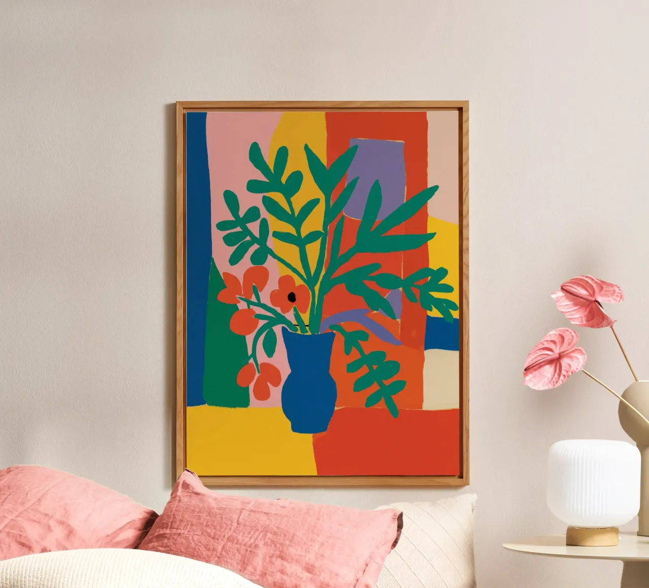 Composizione floreale con colori vivaci alluminio dibond da Little Dean
