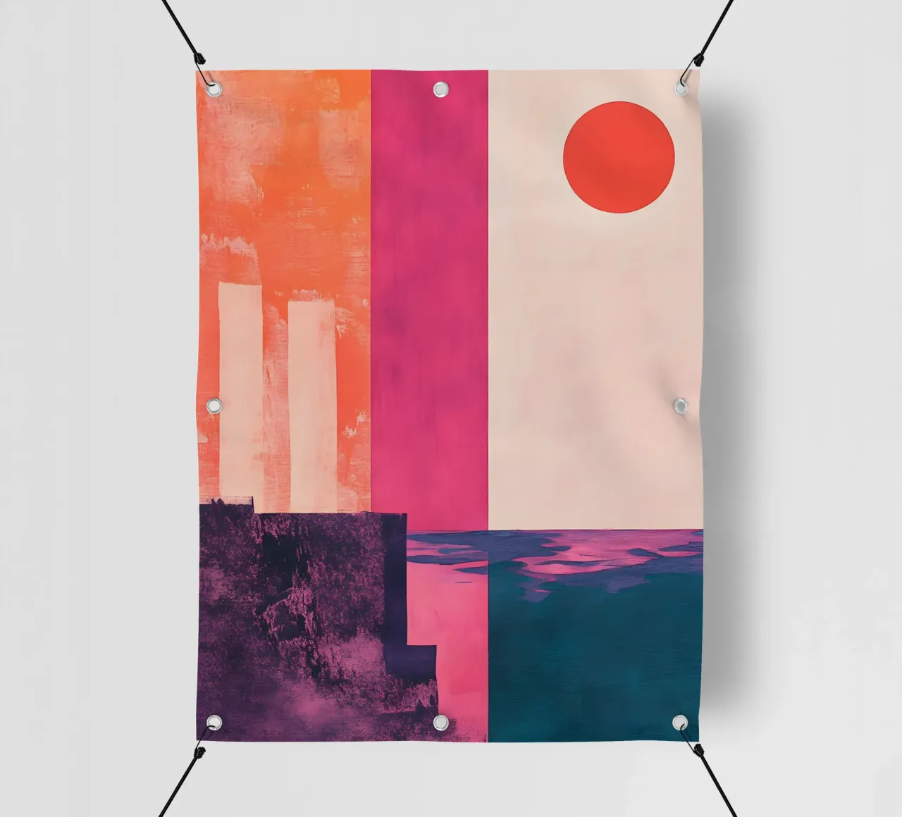 Pink, Blue and Orange Abstract telo in pvc da Gypsy Galleria