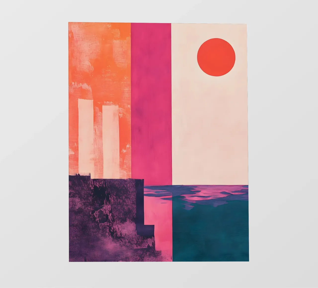Pink, Blue and Orange Abstract telo in pvc da Gypsy Galleria
