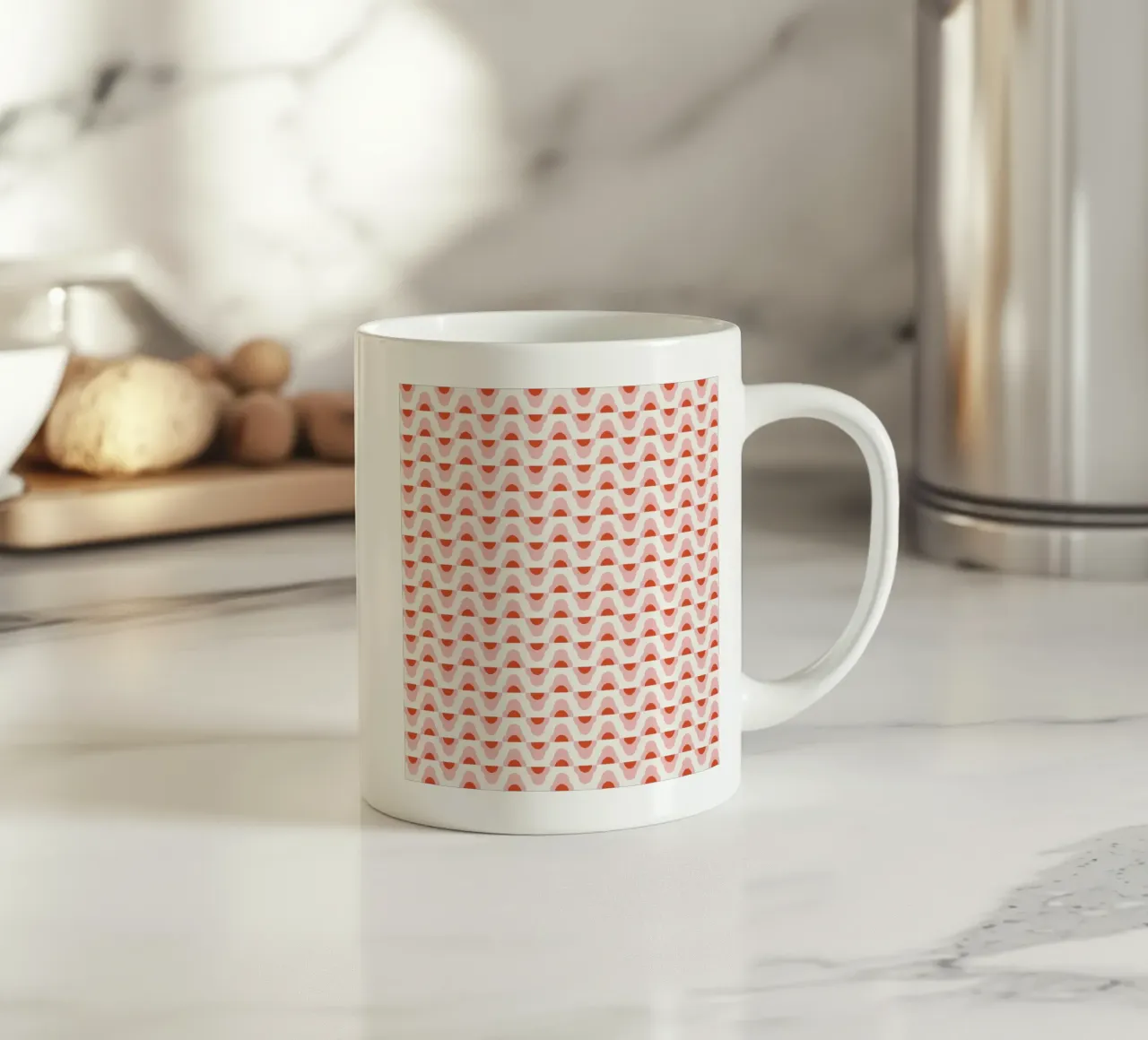Modello senza cuciture Waves 02 tazza in ceramica da Little Dean