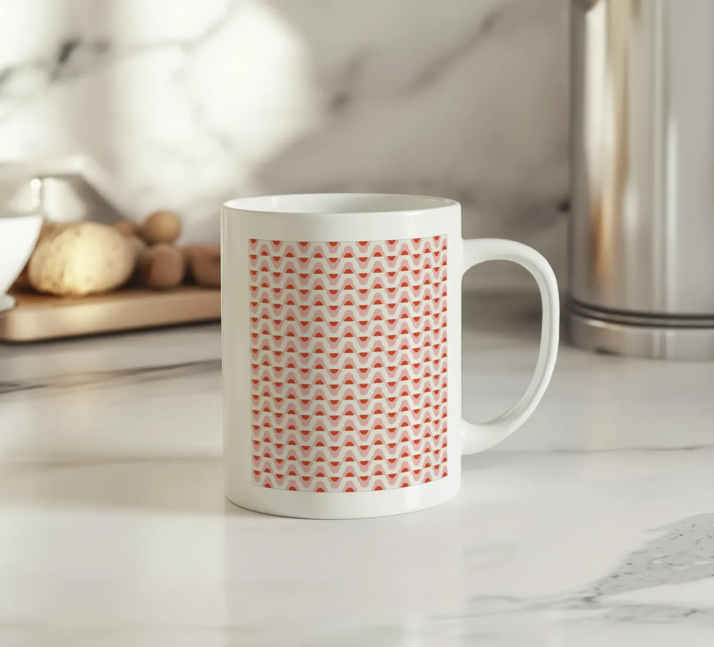 Wellen nahtloses Muster 02 Keramik Tasse von Little Dean