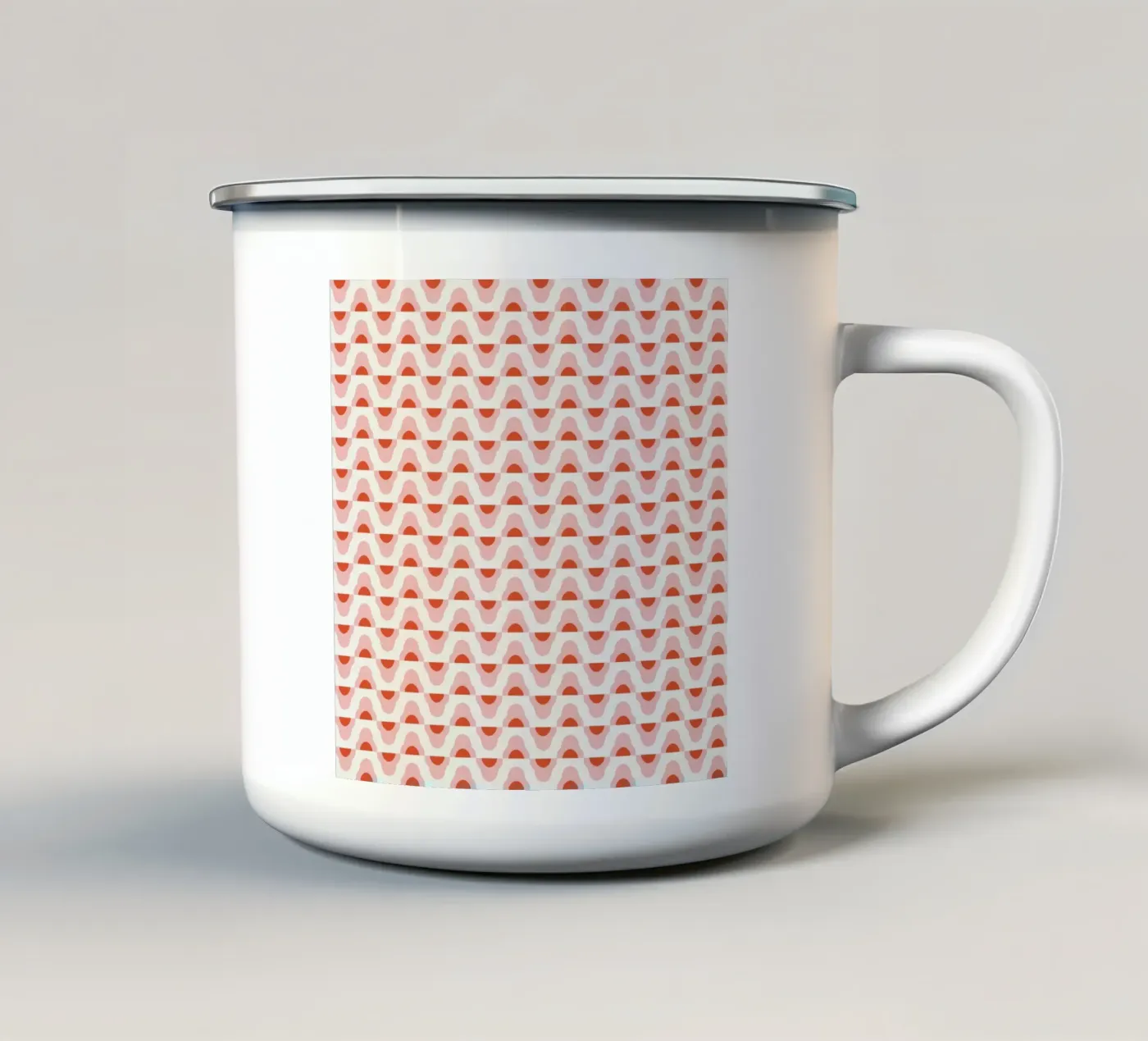 Waves seamless pattern 02 enamel mug by Little Dean