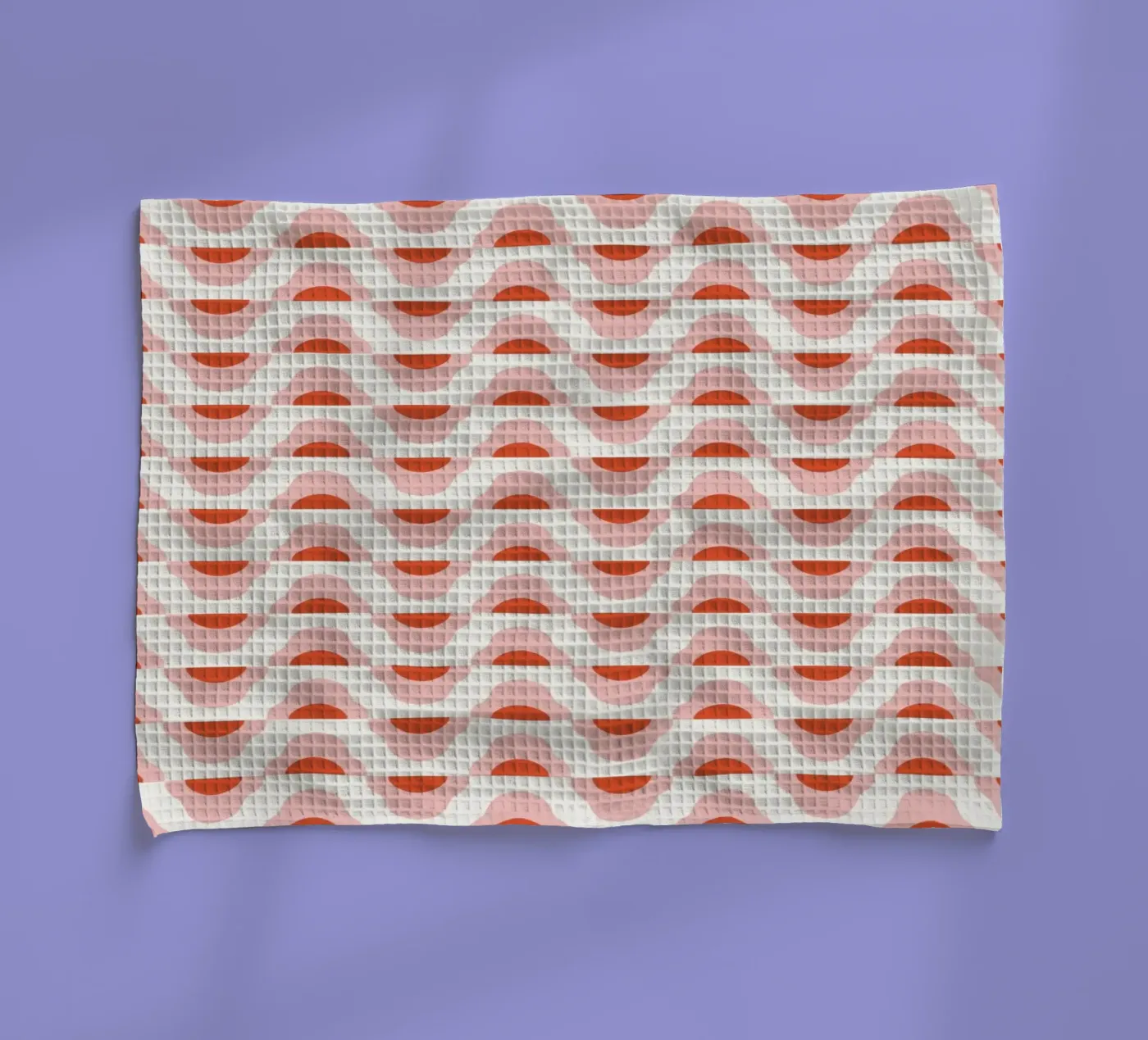Waves seamless pattern 02 tea towel by Little Dean
