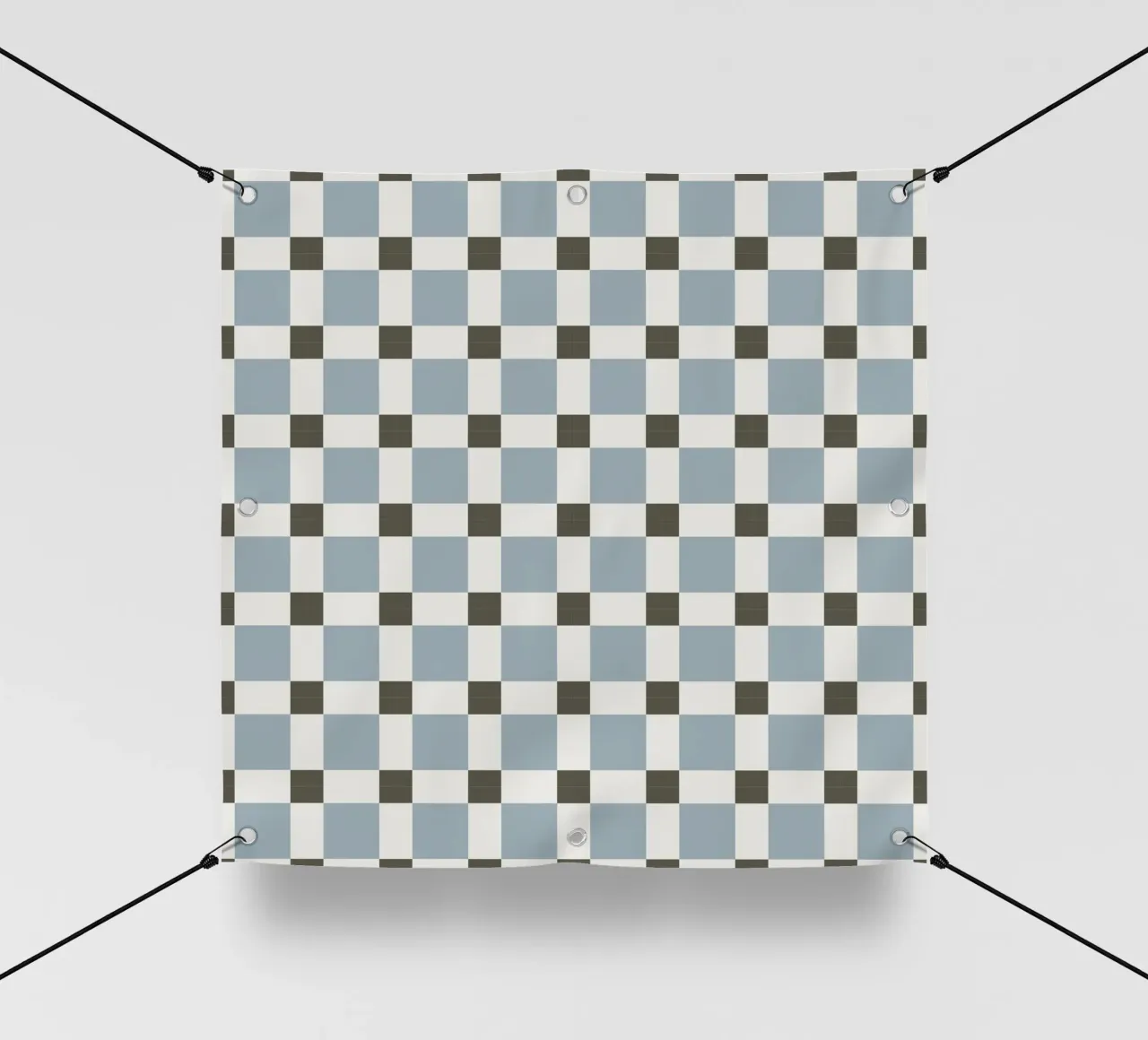 Checker tile sky blue pattern pvc cover by Little Dean