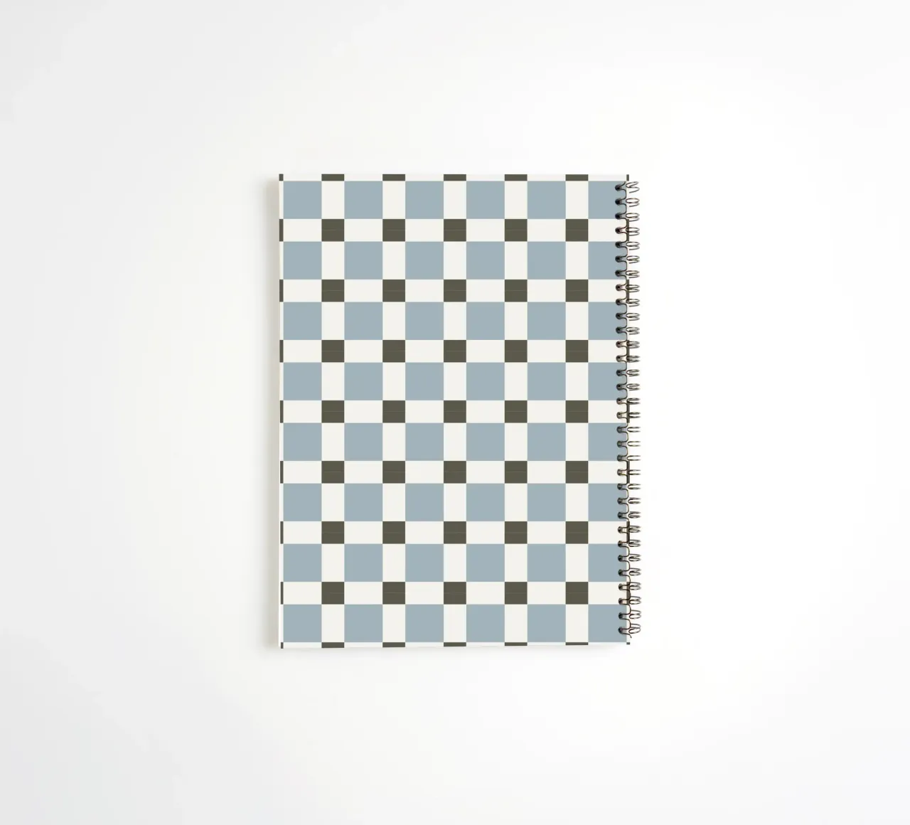 Checker tile sky blue pattern spiral notebook by Little Dean