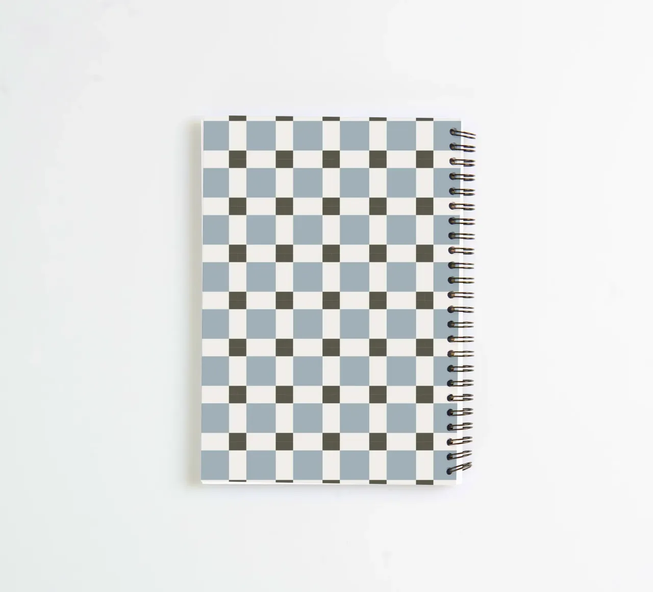 Checker tile sky blue pattern spiral notebook by Little Dean