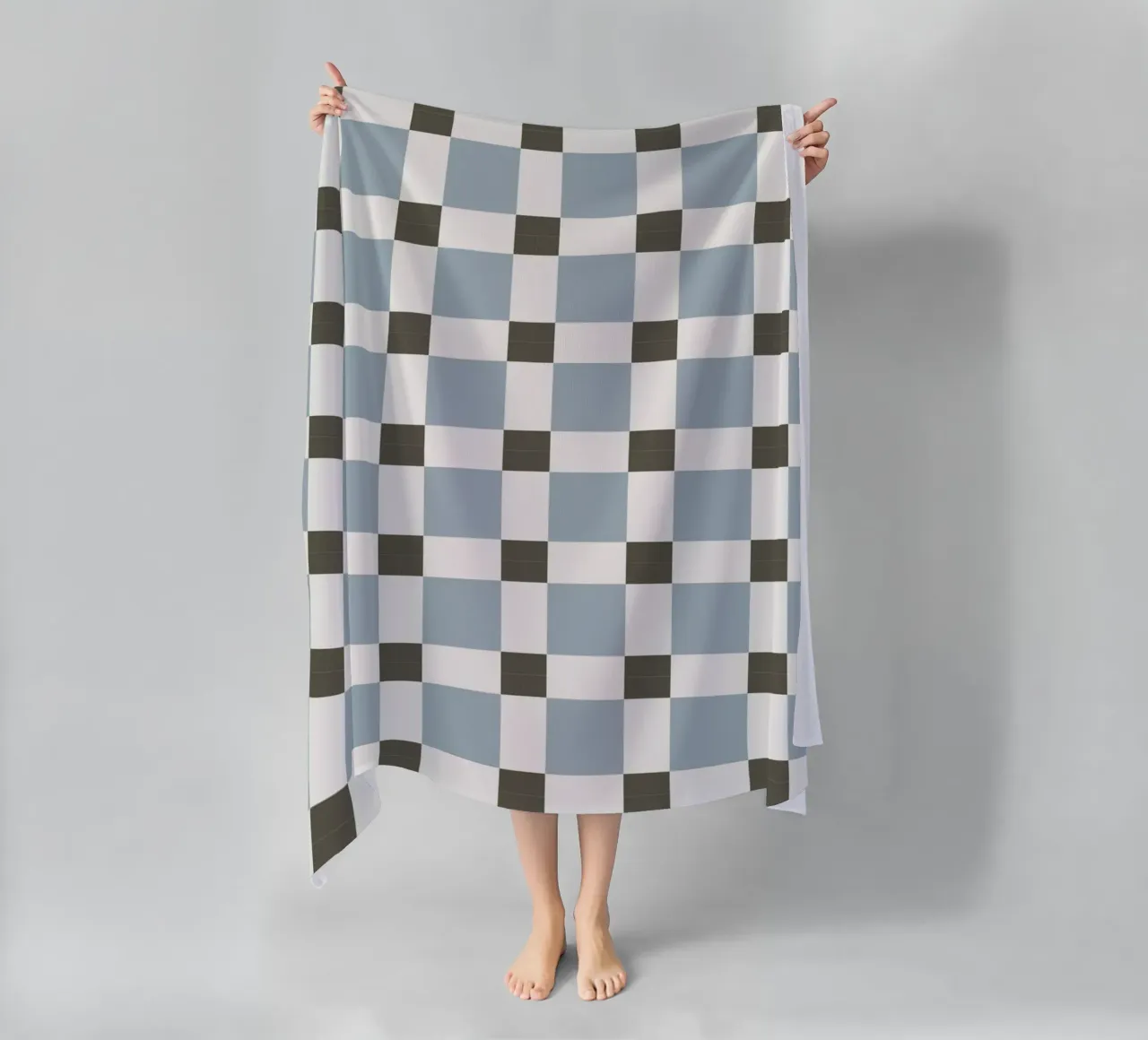 Checker tile sky blue pattern telo mare da Little Dean