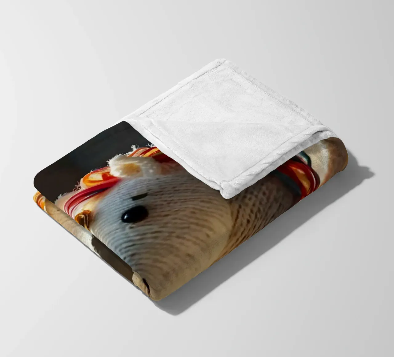 Un unicorno giocattolo fatto a mano con criniera e ali colorate coperta in pile da DesignDoodle