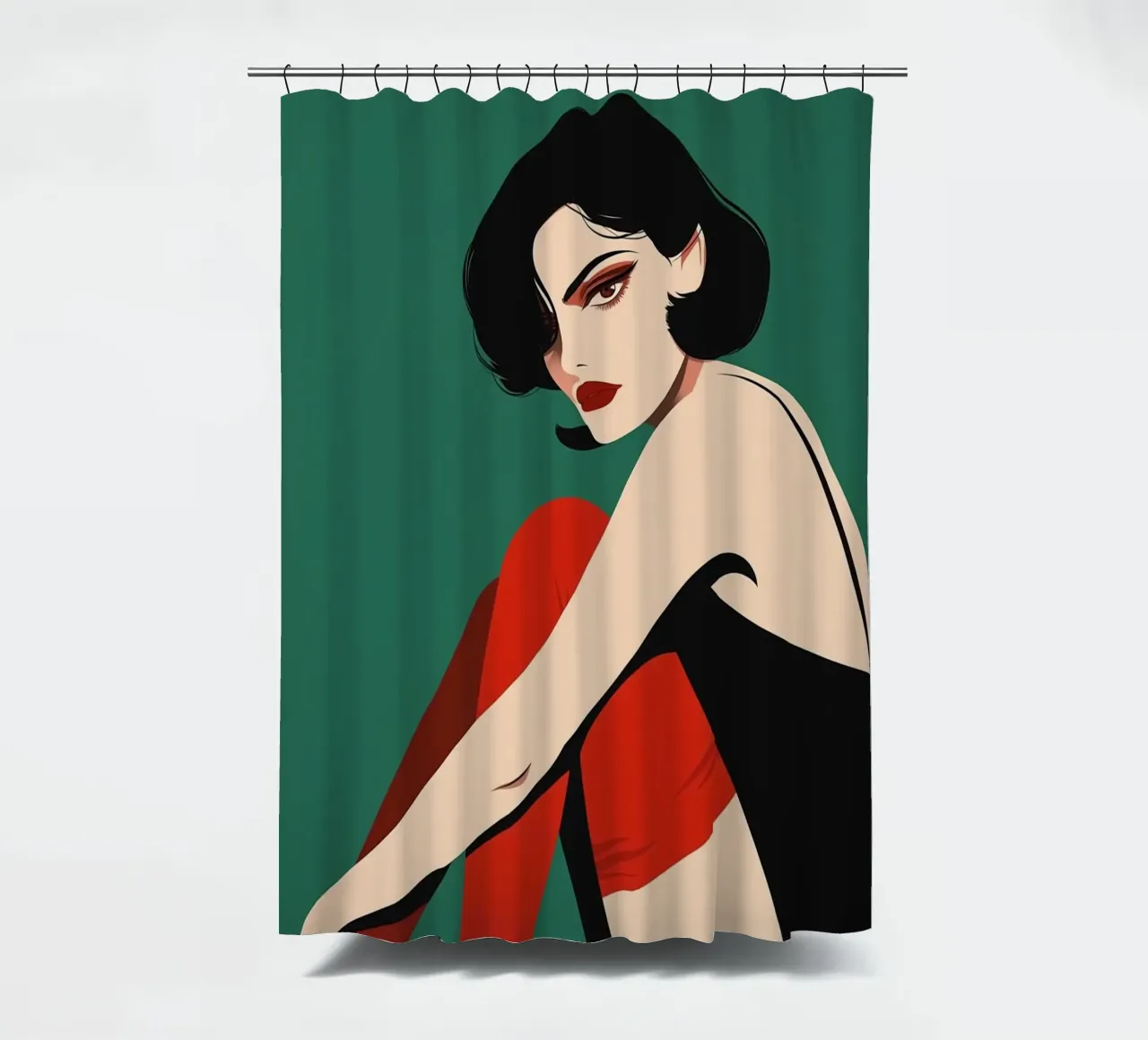 Pin-Up Charme Duschvorhang von Carinaprint