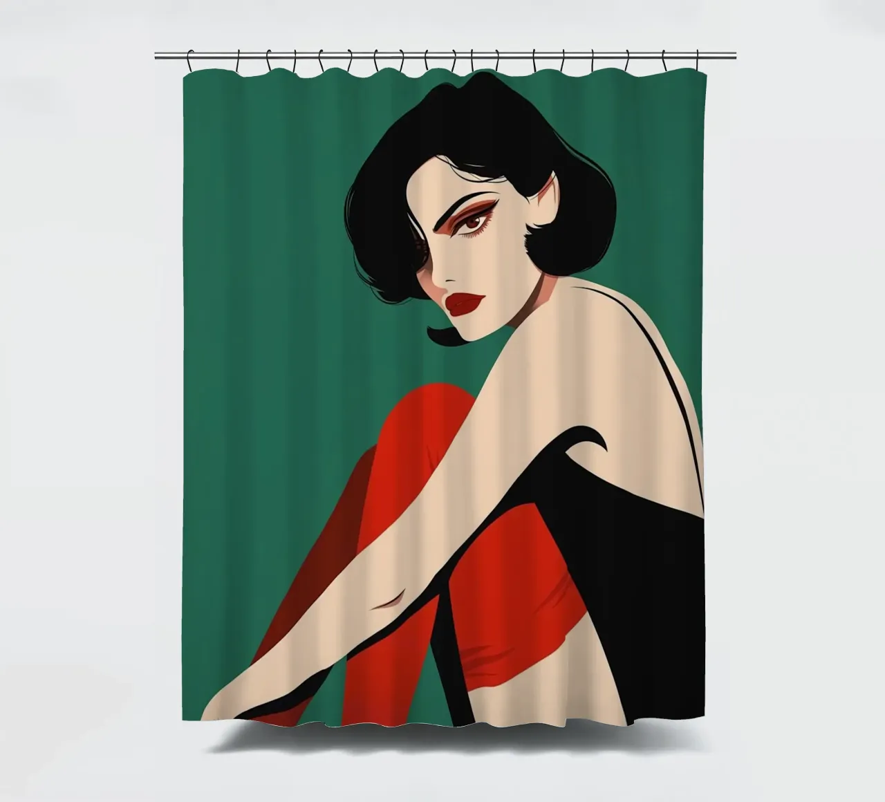 Pin-Up Charme Duschvorhang von Carinaprint