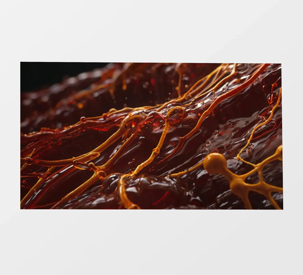 Fluid dynamics captured in orange and red layers photo wallpaper by DesignDoodle