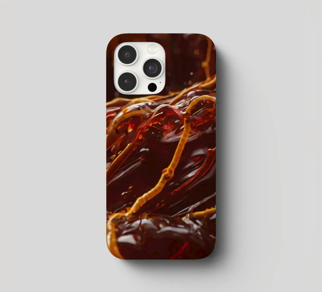 Fluid dynamics captured in orange and red layers iphone case by DesignDoodle