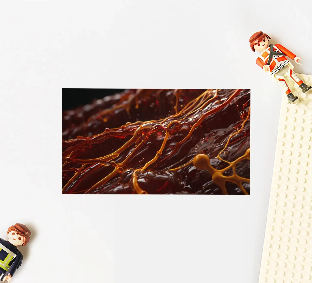 Fluid dynamics captured in orange and red layers sticker by DesignDoodle