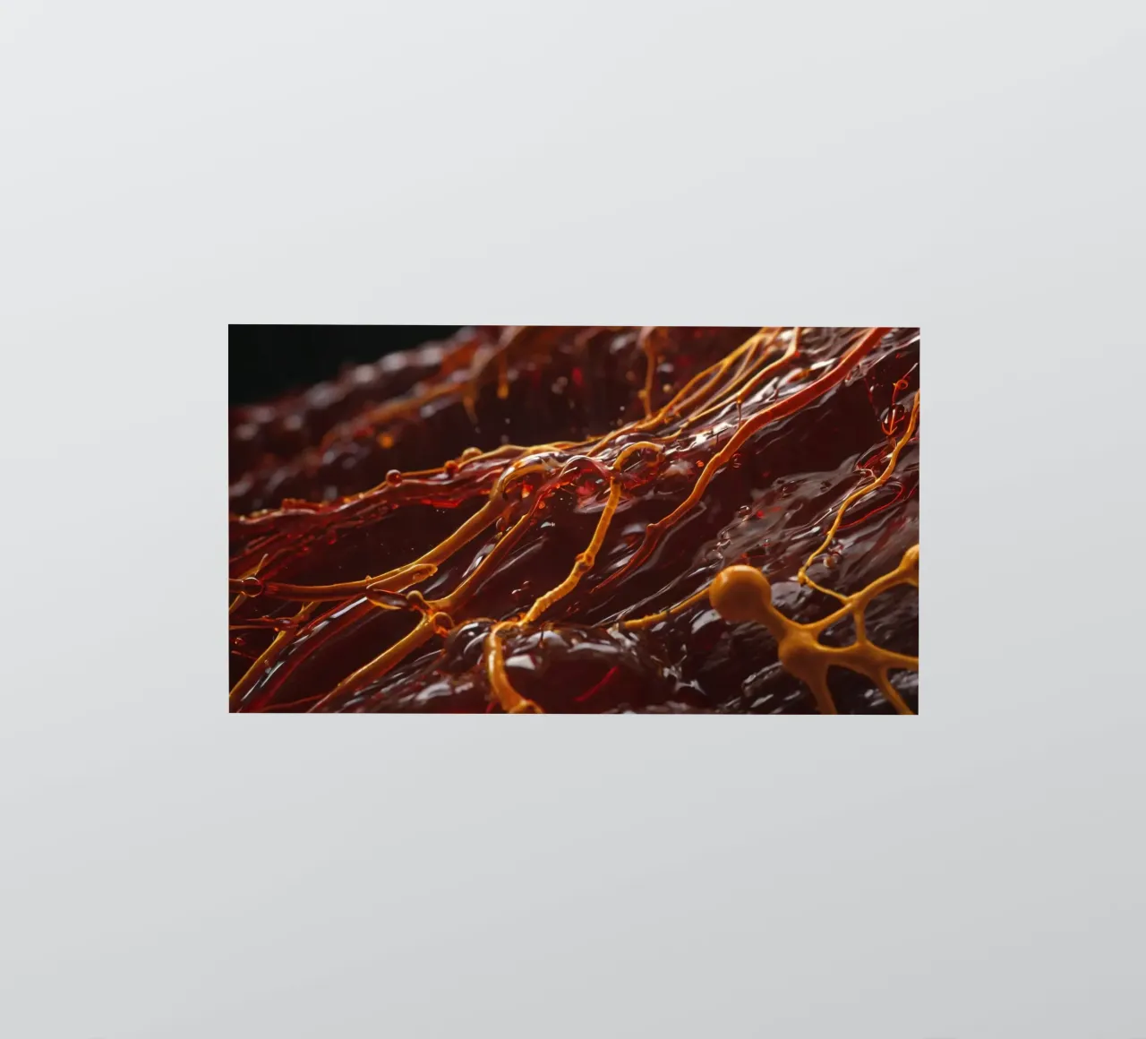 Fluid dynamics captured in orange and red layers sticker by DesignDoodle