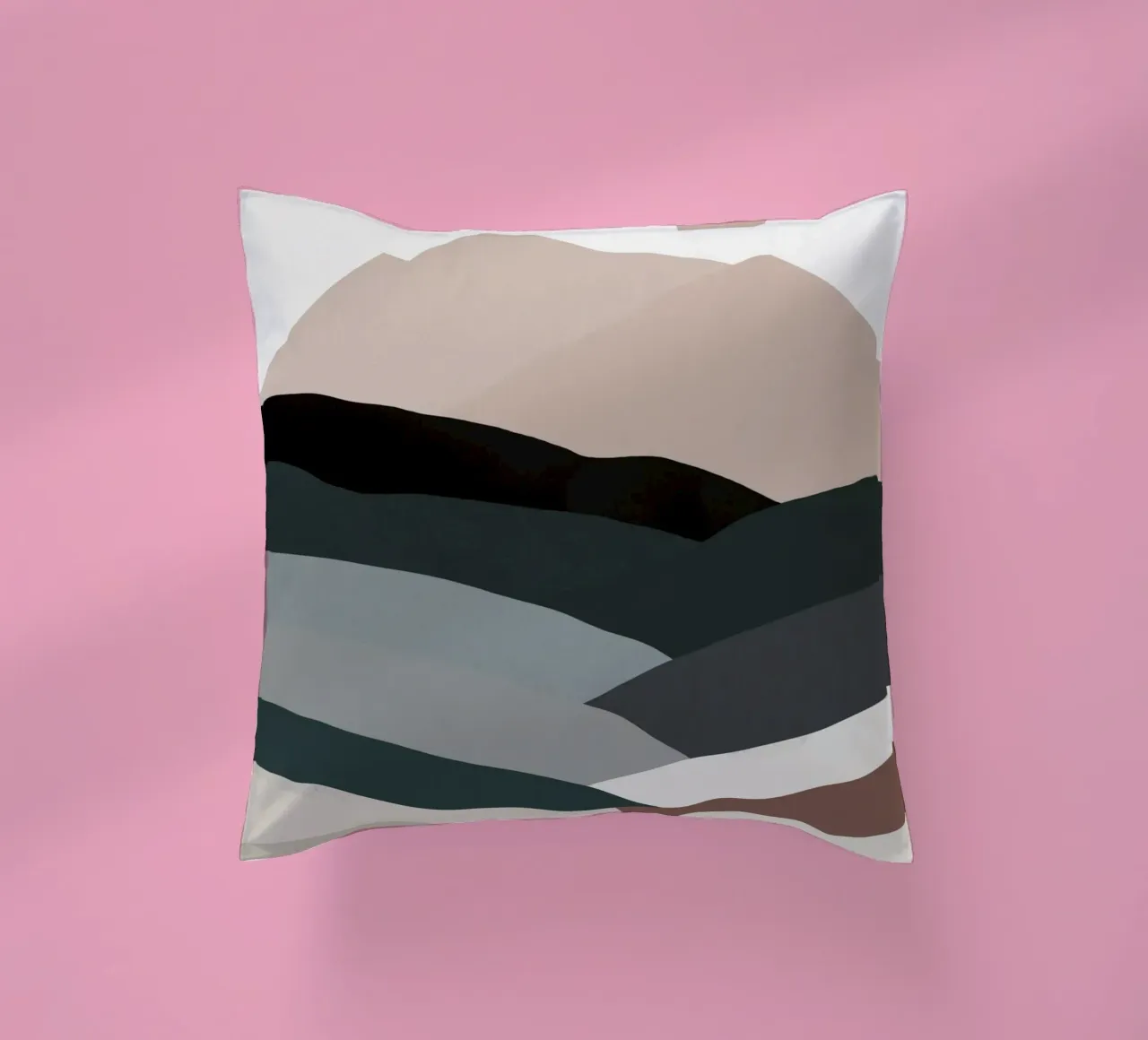 Nordic landscape mountain range 04 decorative cushion by Little Dean