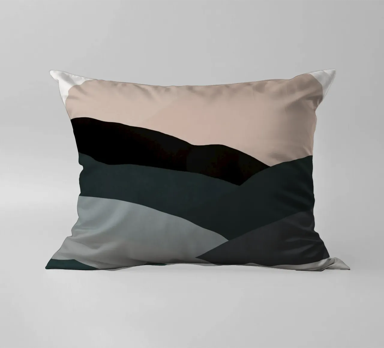 Nordic landscape mountain range 04 decorative cushion by Little Dean