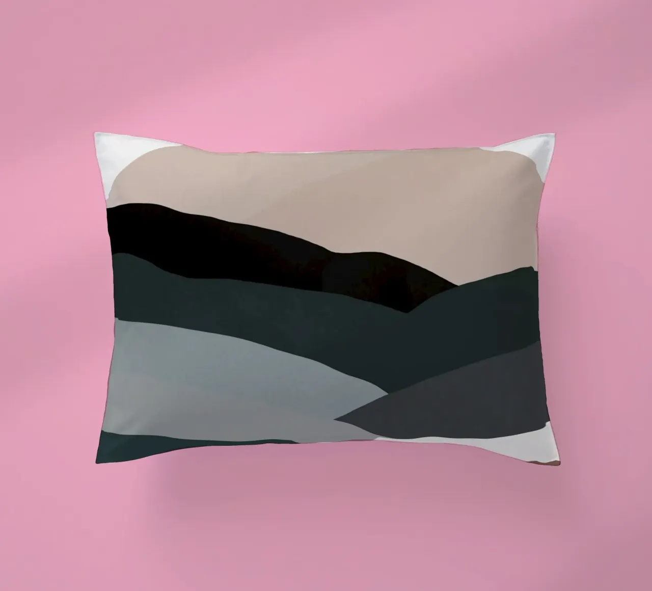 Nordic landscape mountain range 04 decorative cushion by Little Dean
