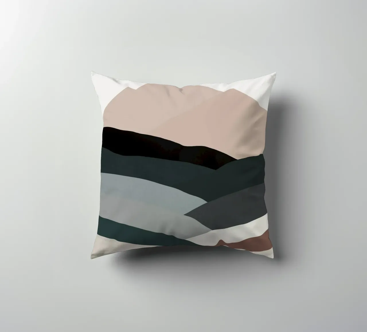 Nordic landscape mountain range 04 decorative cushion by Little Dean