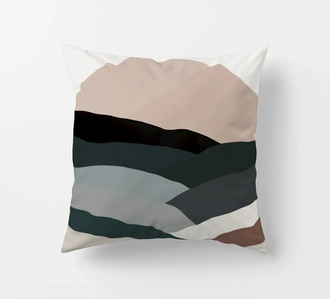 Nordic landscape mountain range 04 decorative cushion by Little Dean
