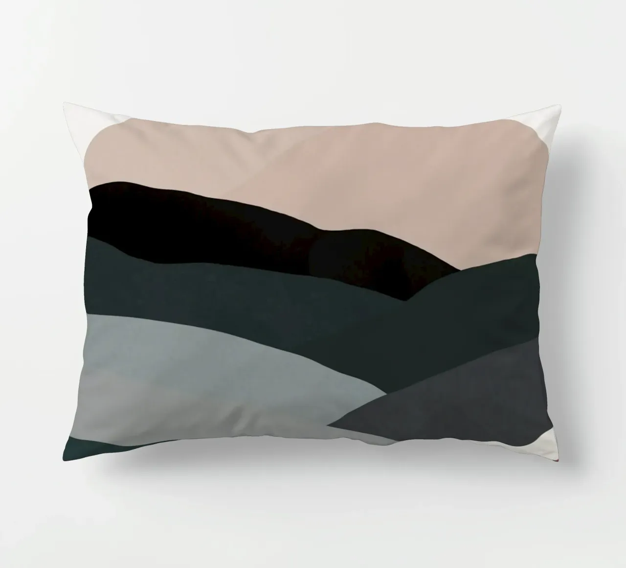 Nordic landscape mountain range 04 decorative cushion by Little Dean