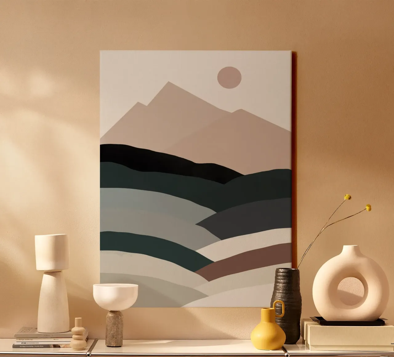Nordic landscape mountain range 04 canvas by Little Dean
