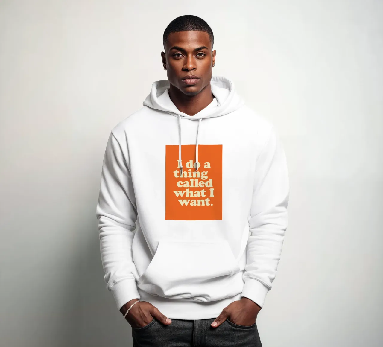 I Do A Thing Called What I Want (Je fais une chose appelée ce que je veux) Bold Retro Typography Print (Typographie rétro audacieuse) sweat à capuche de THE MOTIVATED TYPE