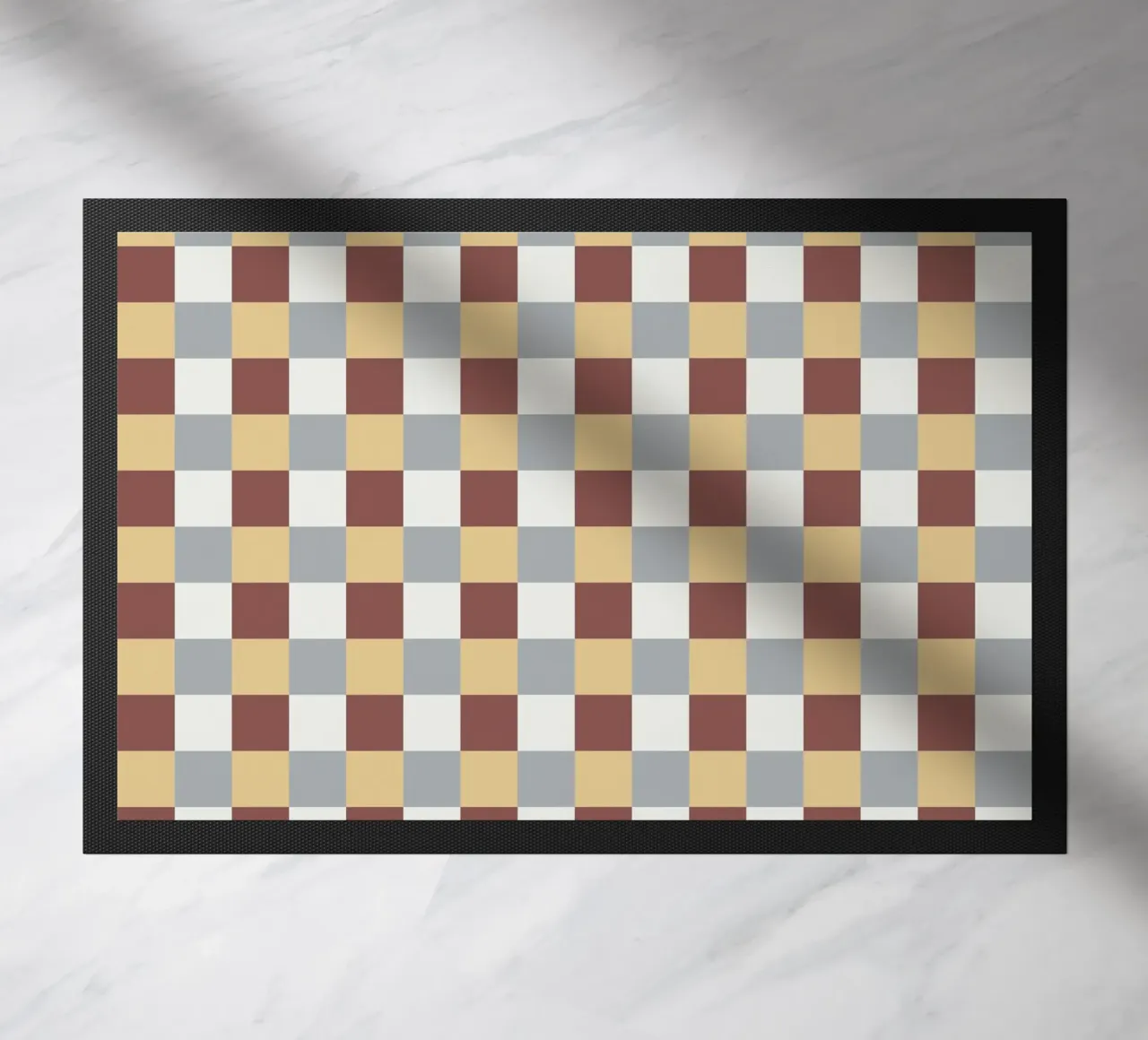 Checker tile pattern doormat by Little Dean
