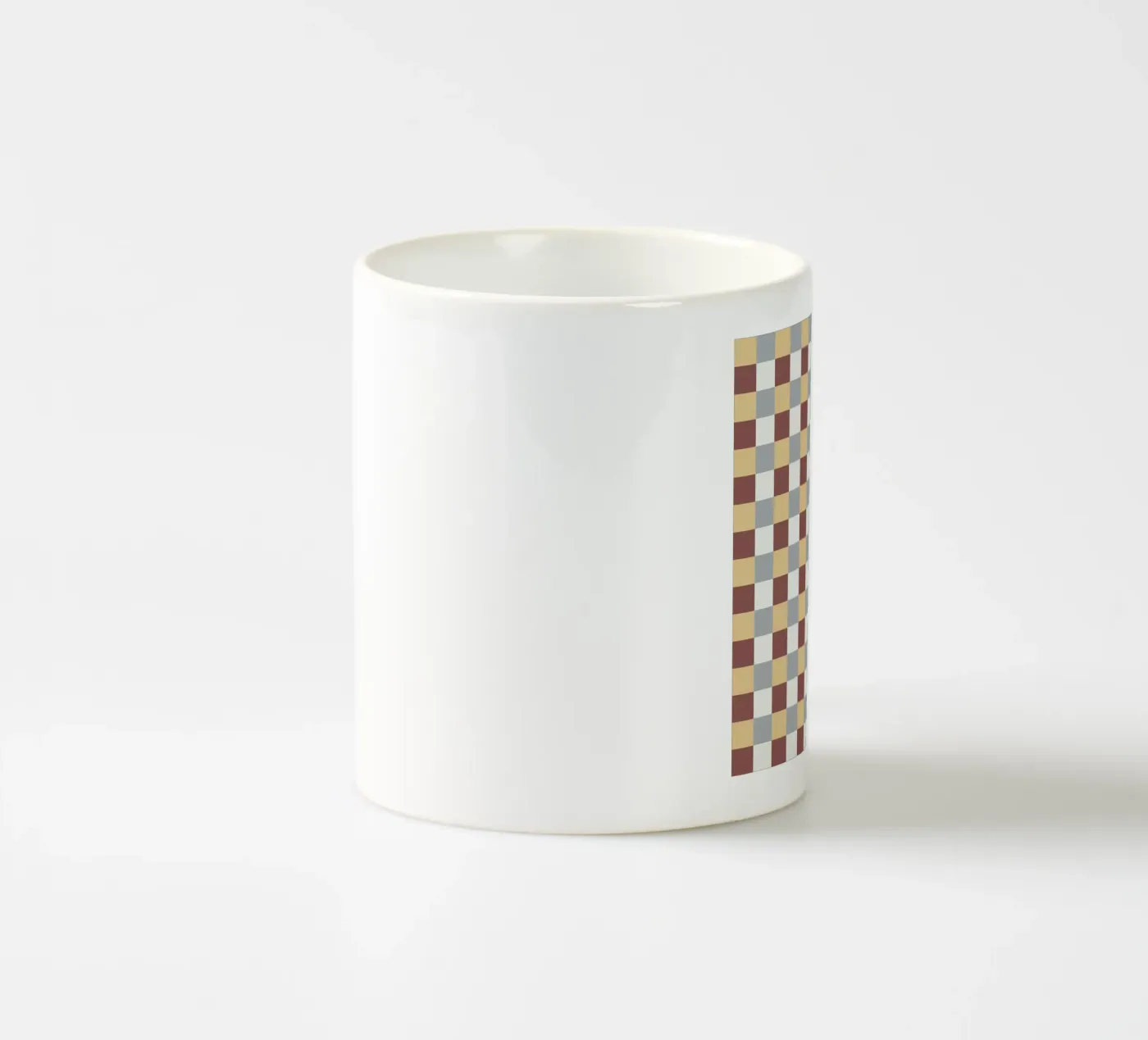 Checker tile pattern ceramic mug by Little Dean